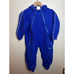 Splashy Kids Blue Rain Suit Bodysuit with White Stripes rain coat play mud